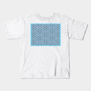 Blue Flower Pattern Kids T-Shirt